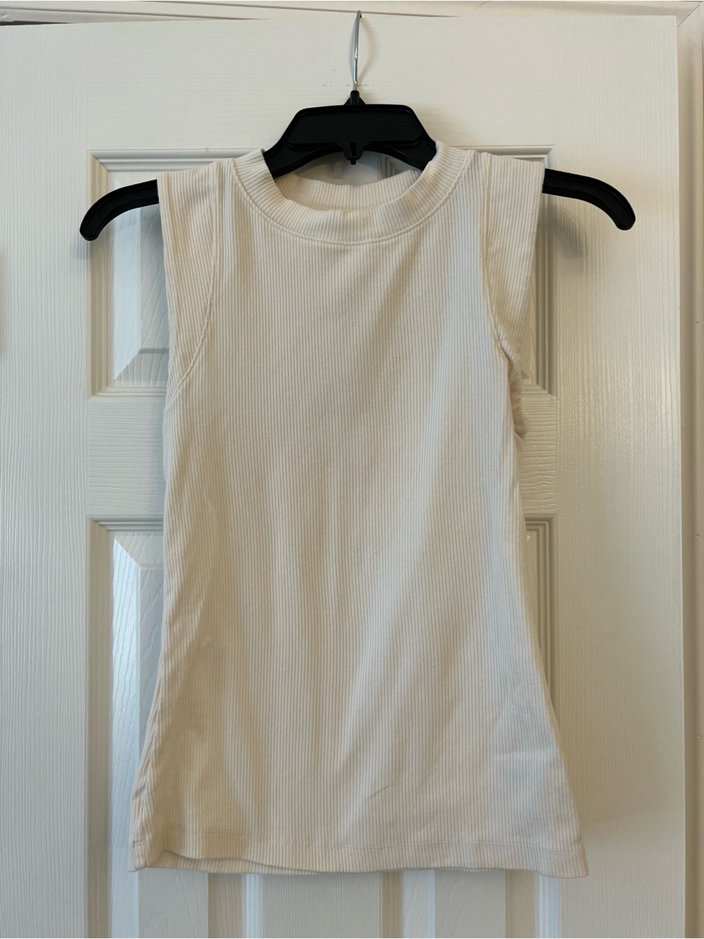 a new day White Ribbed Mock Neck Tank